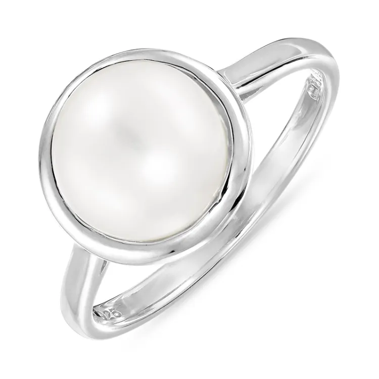pärla ring i silver