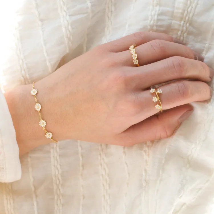 prästkrage ring i förgyllt silver - Majse