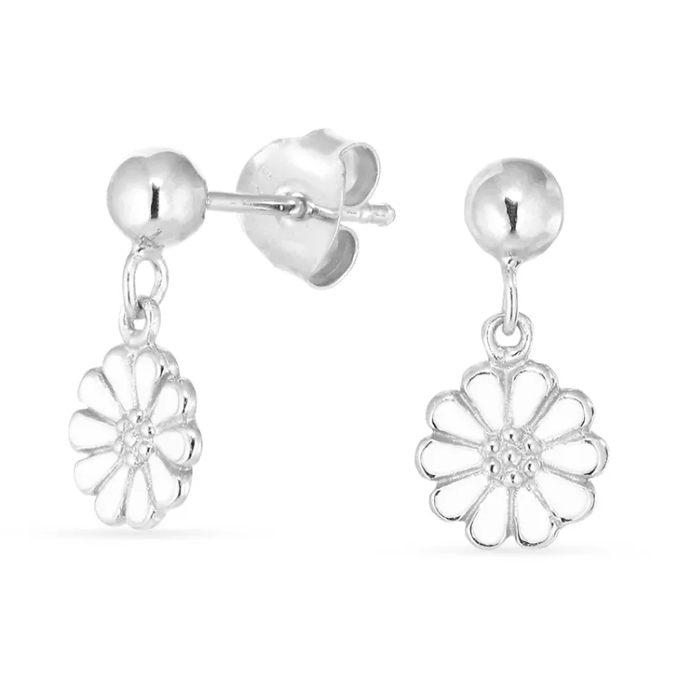 8 mm prästkrage örhängestift i silver - Maggie