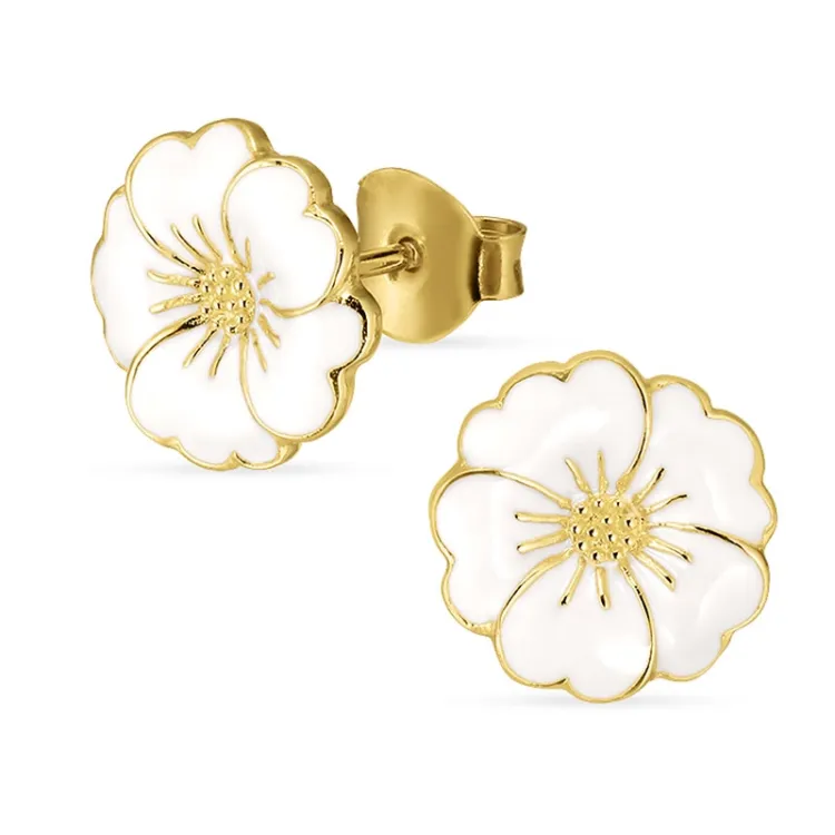 11 mm primula örhängestift i förgyllt silver