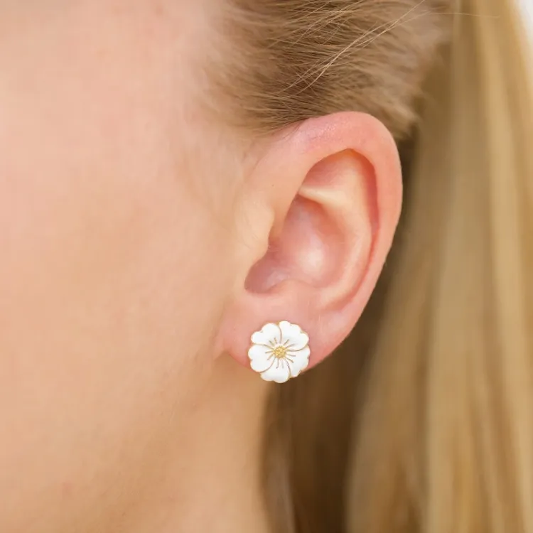11 mm primula örhängestift i förgyllt silver