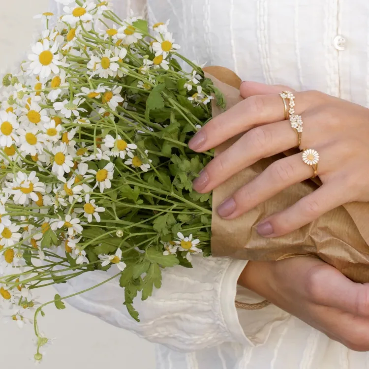 10 mm prästkrage ring i förgyllt silver - Marie