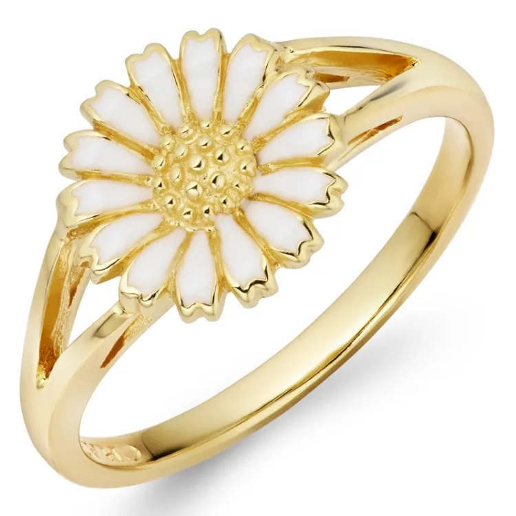 10 mm prästkrage ring i förgyllt silver - Marie