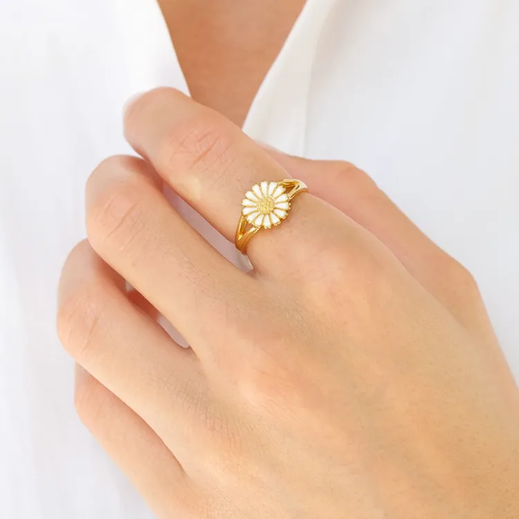 10 mm prästkrage ring i förgyllt silver - Marie