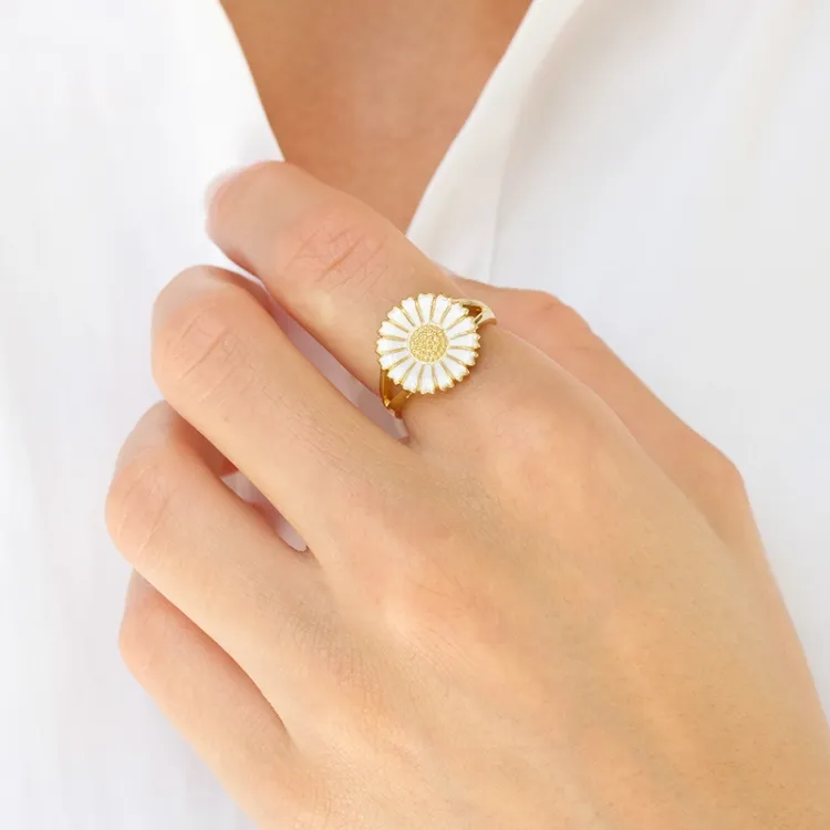 14 mm prästkrage ring i förgyllt silver - Marie