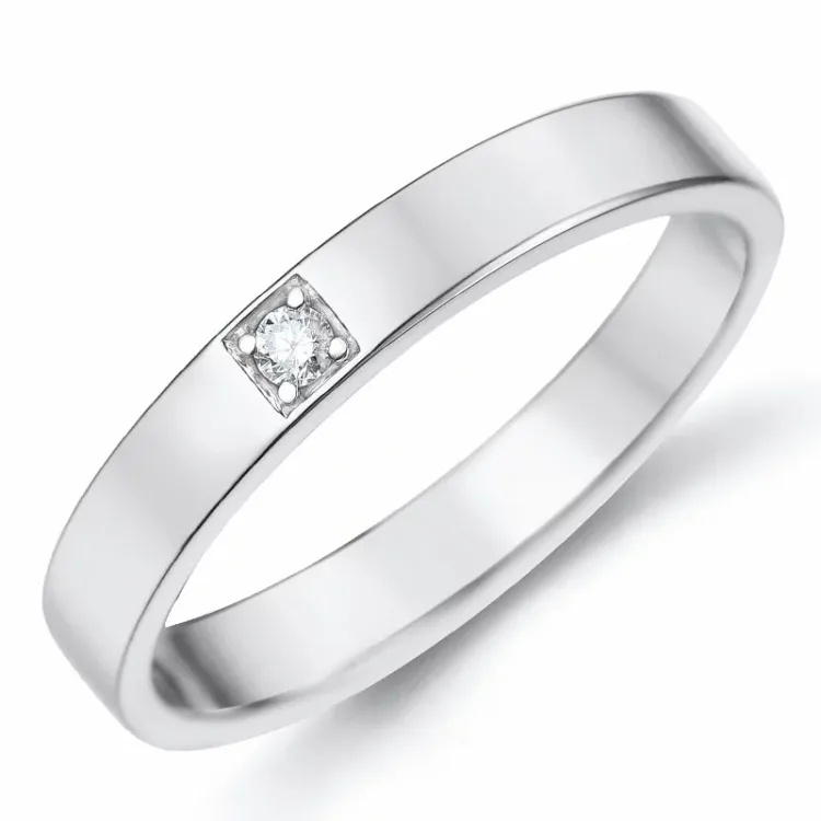 diamant alliancring i 14 karat vitguld 0,03 ct
