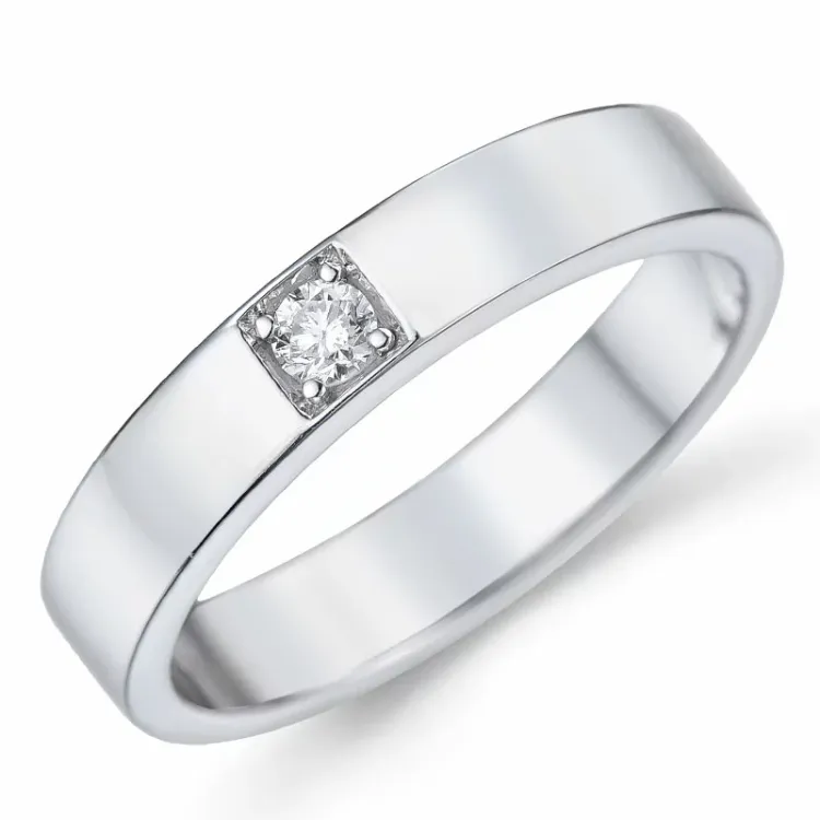 diamant alliancring i 14 karat vitguld 1 x 0,07 ct