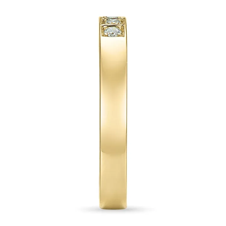 diamant alliancring i 14  karat guld 3 x 0,03 ct