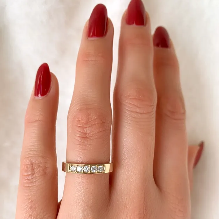 diamant alliancring i 14 karat guld 0,25 ct