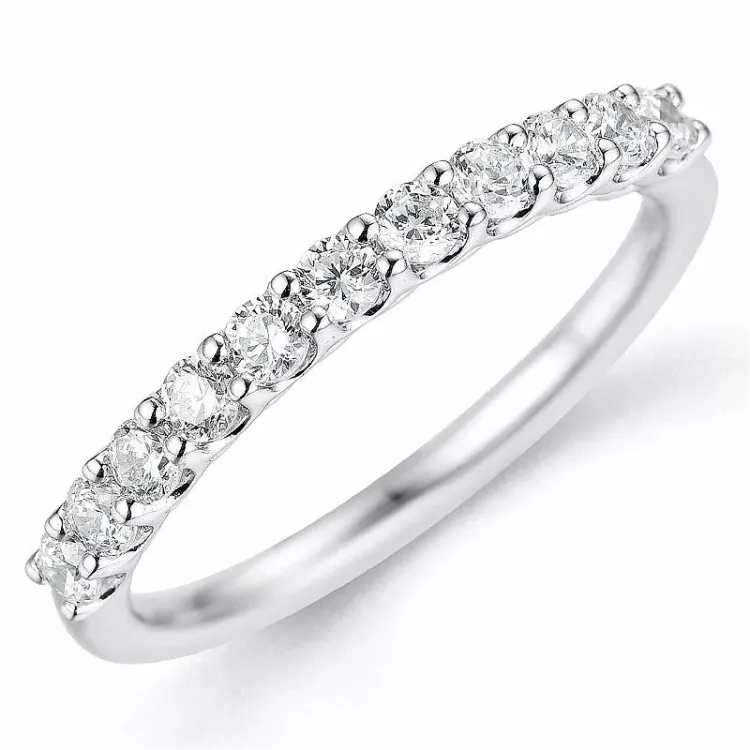 Diamant alliancring i 14 karat vitguld 0,49 ct