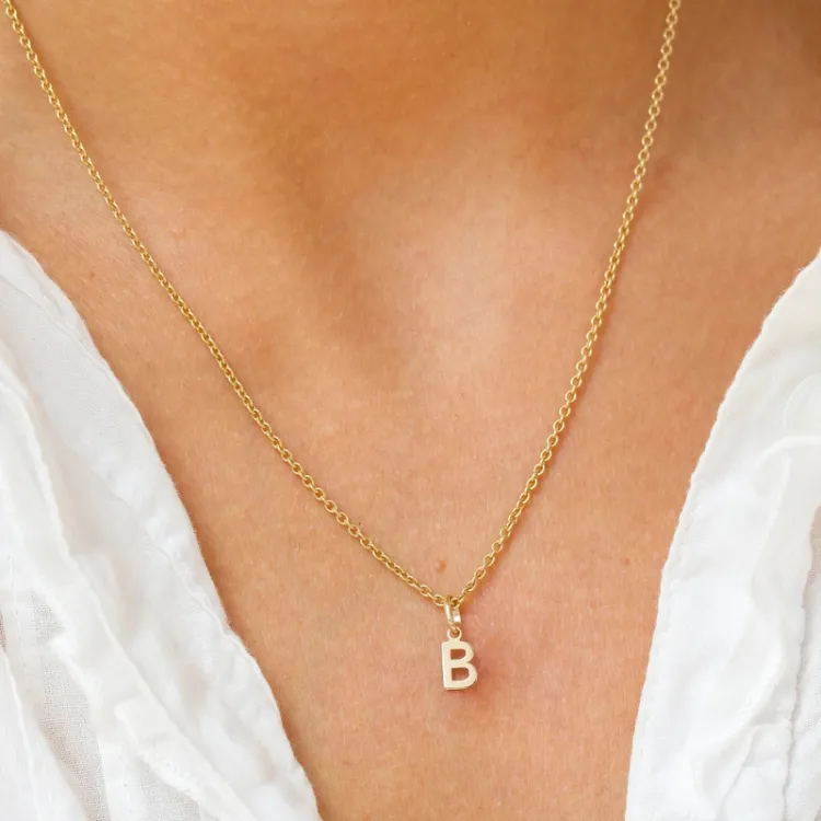 bokstav b hängen i 8 karat guld - My Letter