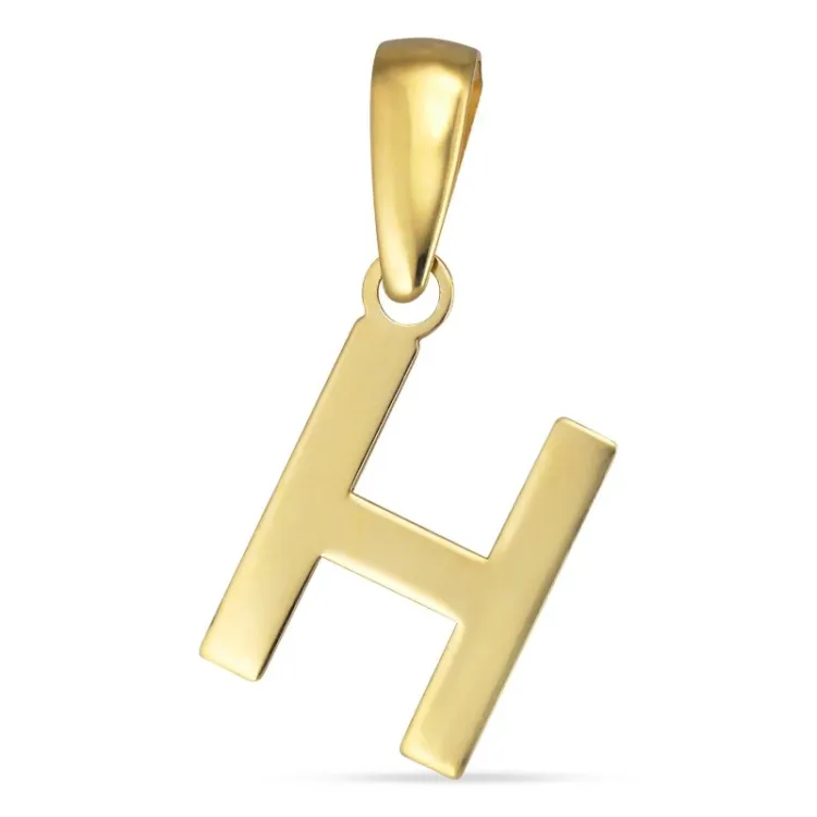 bokstav h hängen i 8 karat guld - My Letter