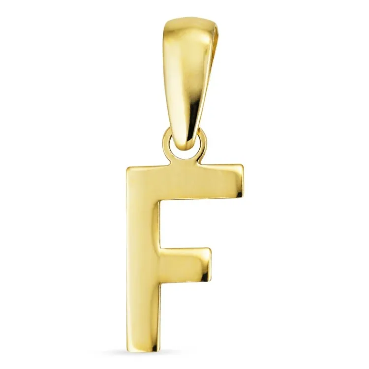 bokstav f hängen i 8 karat guld - My Letter