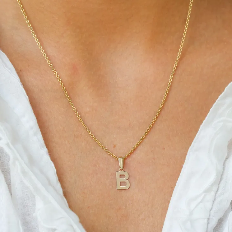 bokstav b hängen i 8 karat guld - My Letter