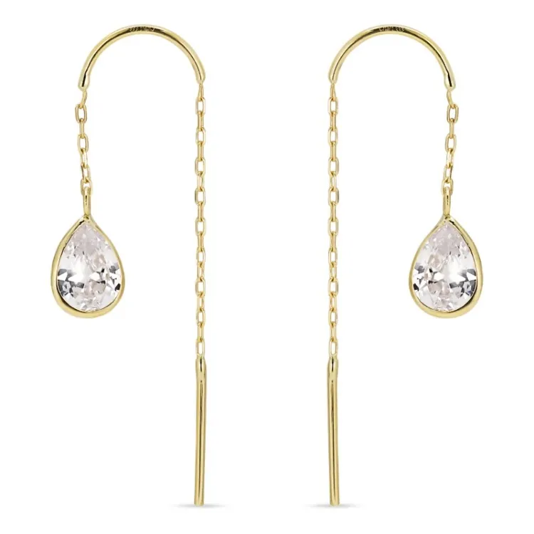 långa kedja örhängen i 8 karat guld - Gold Collection