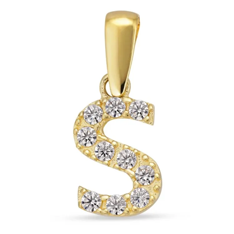 bokstav s hängen i 8 karat guld - My Letter