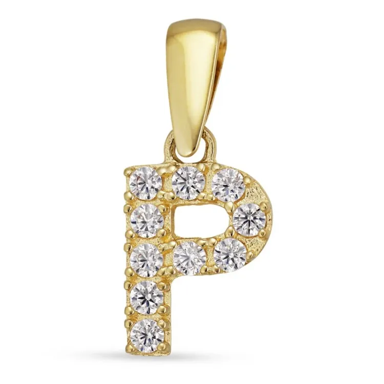 bokstav p hängen i 8 karat guld - My Letter