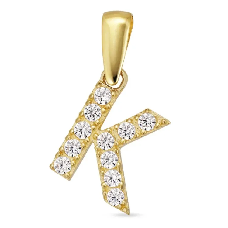 bokstav k hängen i 8 karat guld - My Letter