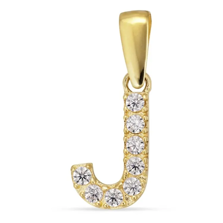 bokstav j hängen i 8 karat guld - My Letter