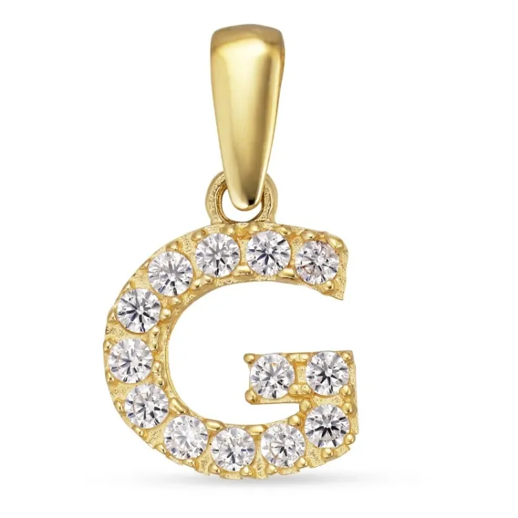 bokstav g hängen i 8 karat guld - My Letter