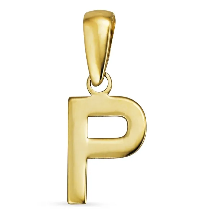 bokstav p hängen i 8 karat guld - My Letter
