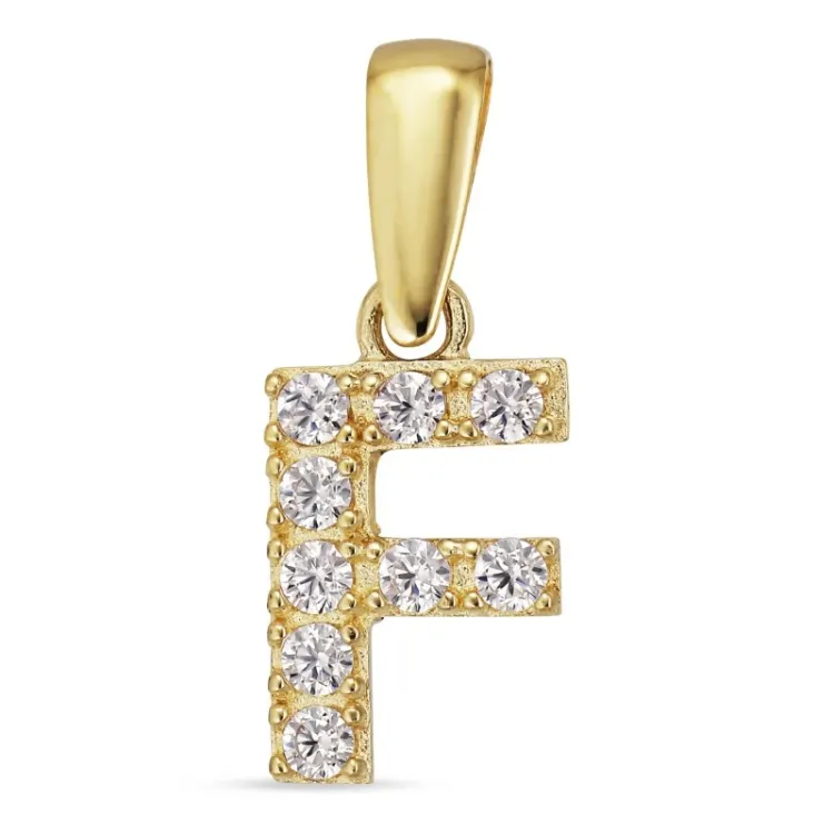 bokstav f hängen i 8 karat guld - My Letter