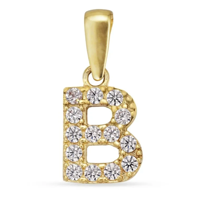 bokstav b hängen i 8 karat guld - My Letter