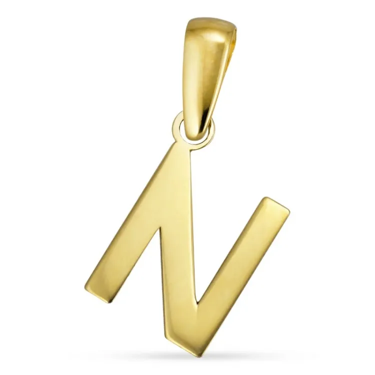 bokstav n hängen i 8 karat guld - My Letter