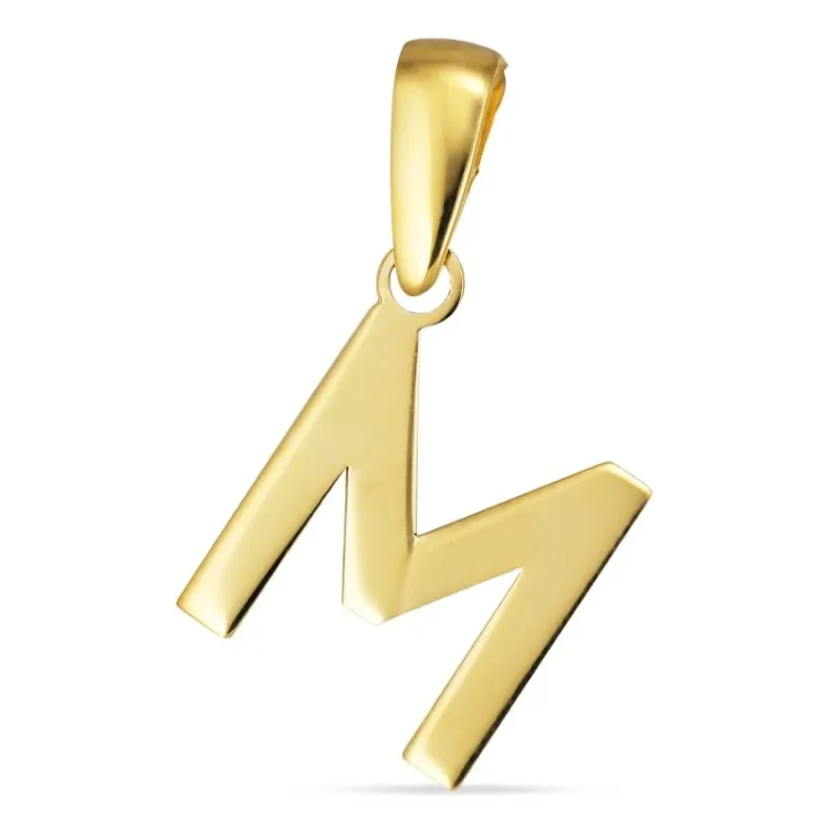 bokstav m hängen i 8 karat guld - My Letter