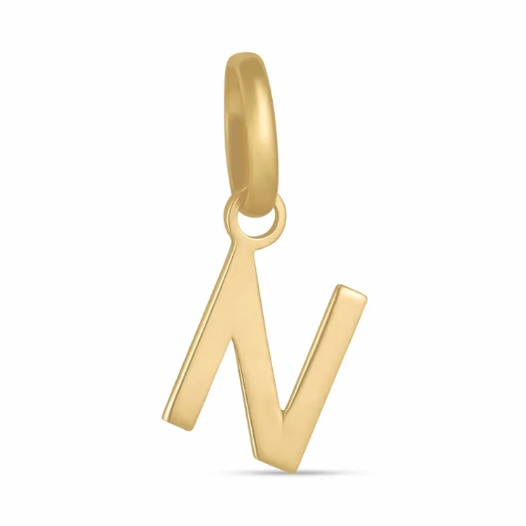 bokstav n hängen i 8 karat guld - My Letter
