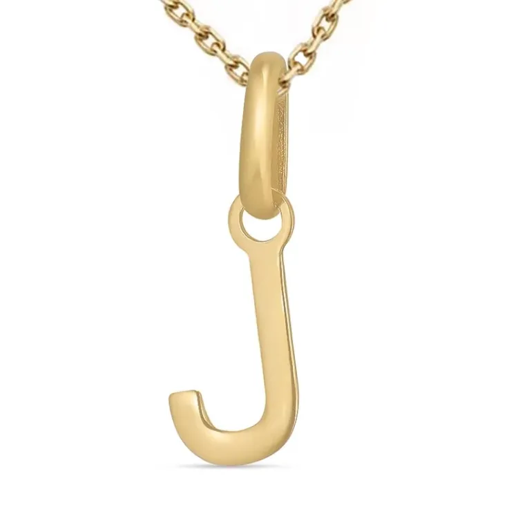bokstav j halsband i förgyllt silver med hängen i 8 karat guld - My Letter