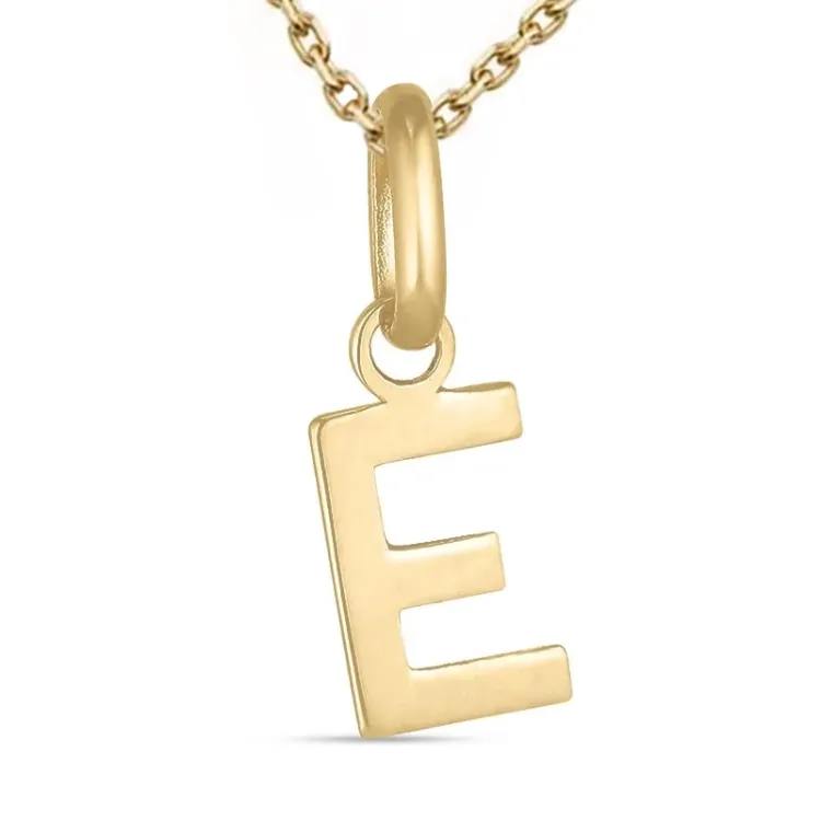 bokstav e halsband i förgyllt silver med hängen i 8 karat guld - My Letter