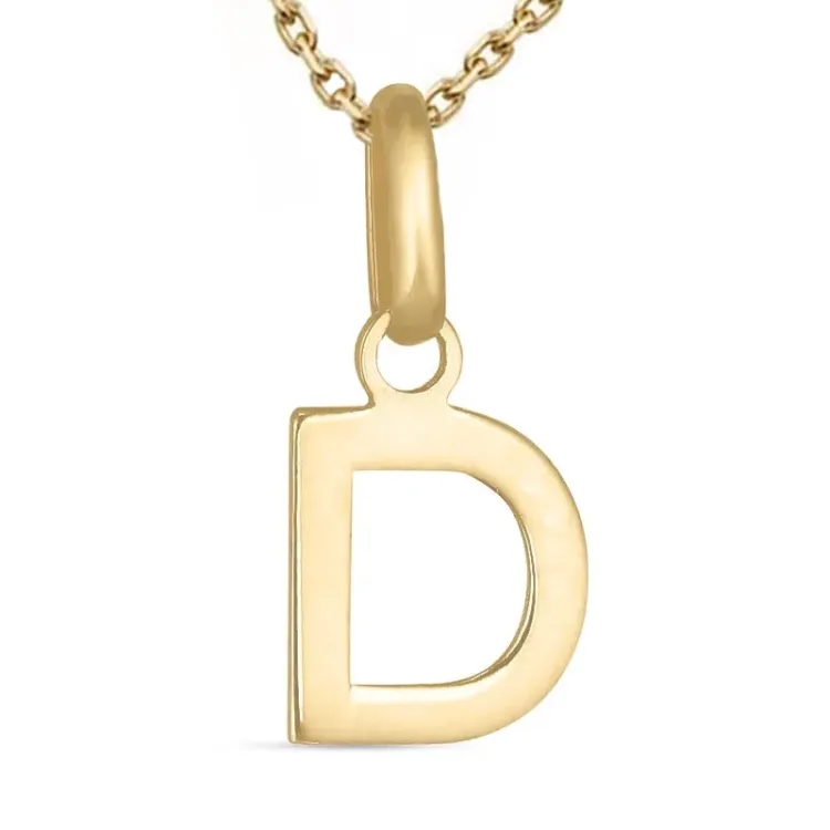 bokstav d halsband i förgyllt silver med hängen i 8 karat guld - My Letter