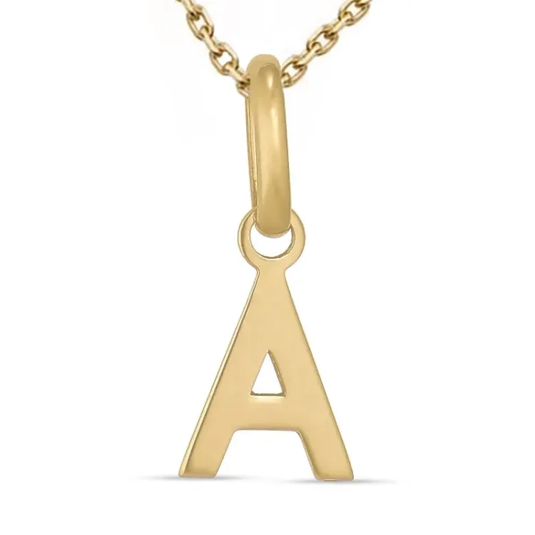 bokstav a halsband i förgyllt silver med hängen i 8 karat guld - My Letter