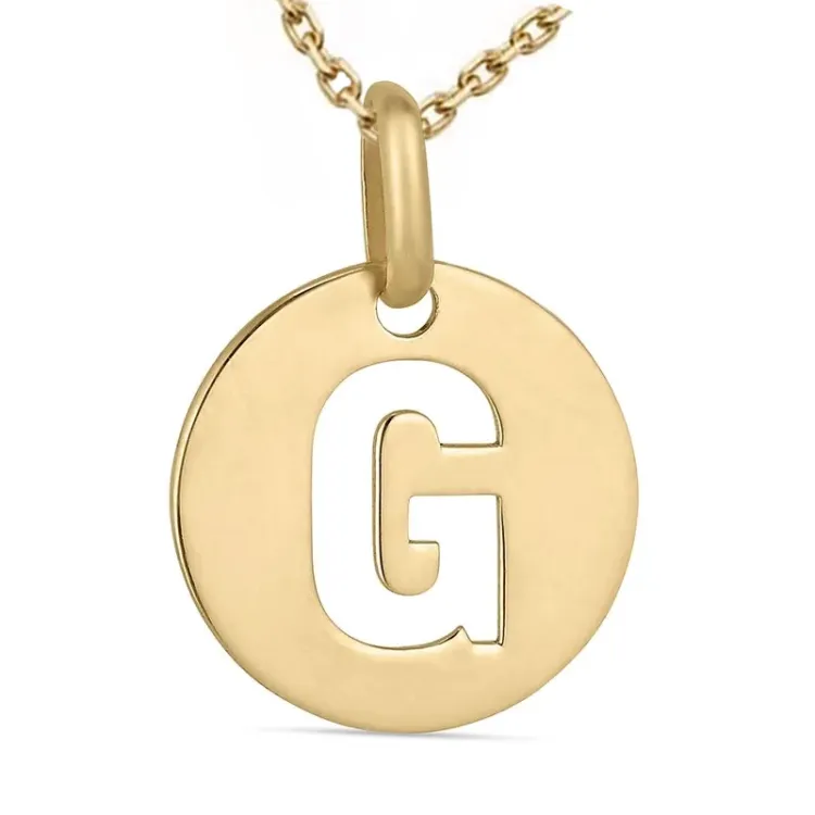 bokstav g halsband i förgyllt silver med hängen i 8 karat guld - My Letter