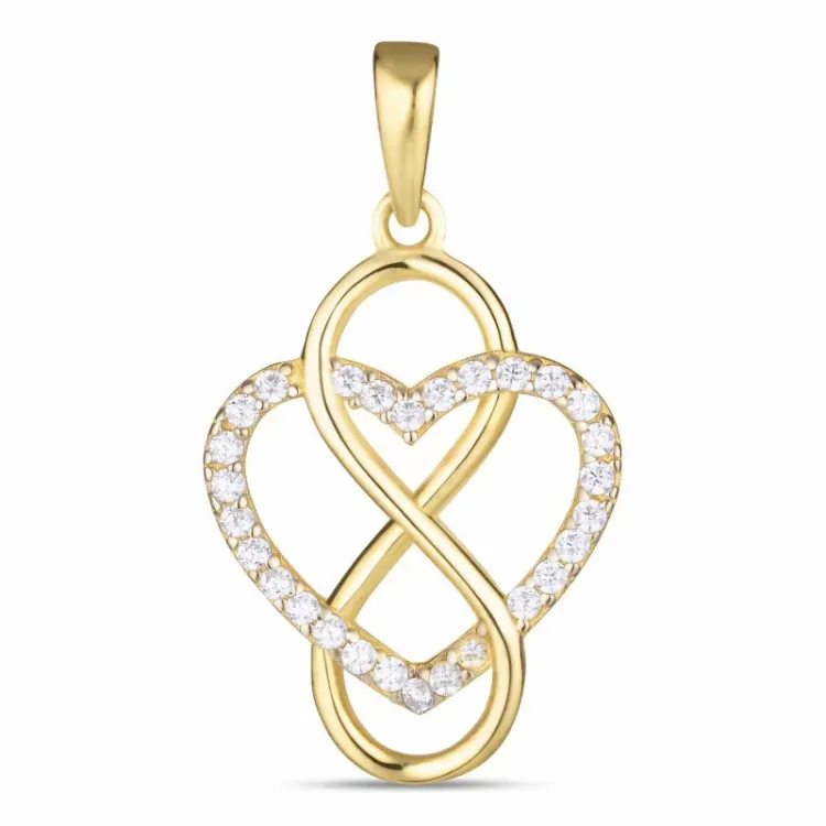 hjärta infinity zirkon hängen i 9 karat guld - Gold Collection