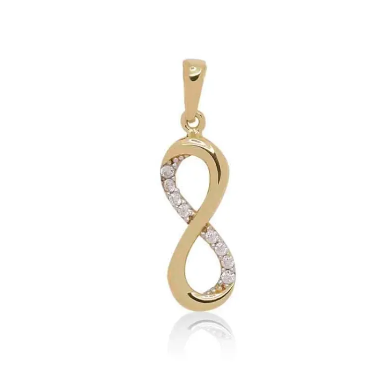 infinity zirkon hängen i 9 karat guld - Gold Collection