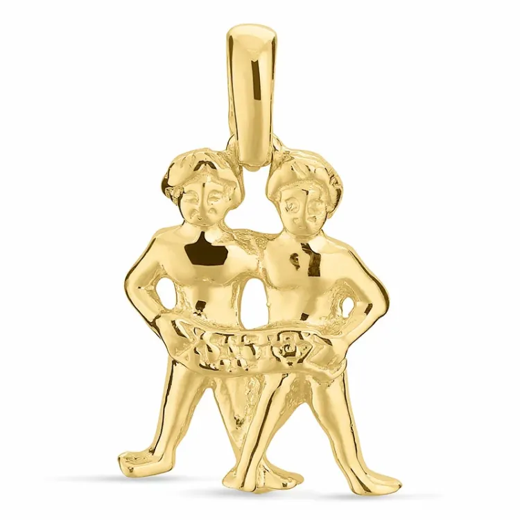 stjärnteck tvillingarna hängen i 8 karat guld