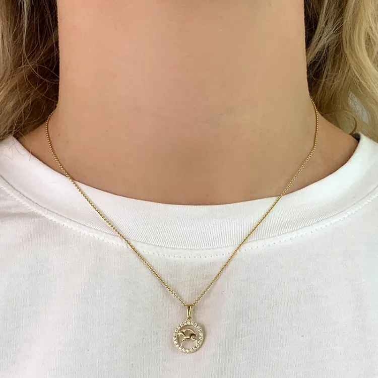 stjärnteck stenbocken hängen i 8 karat guld - Gold Collection