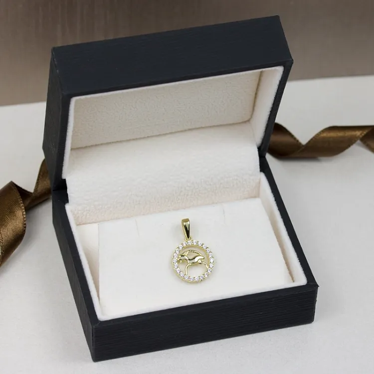 stjärnteck stenbocken hängen i 8 karat guld - Gold Collection