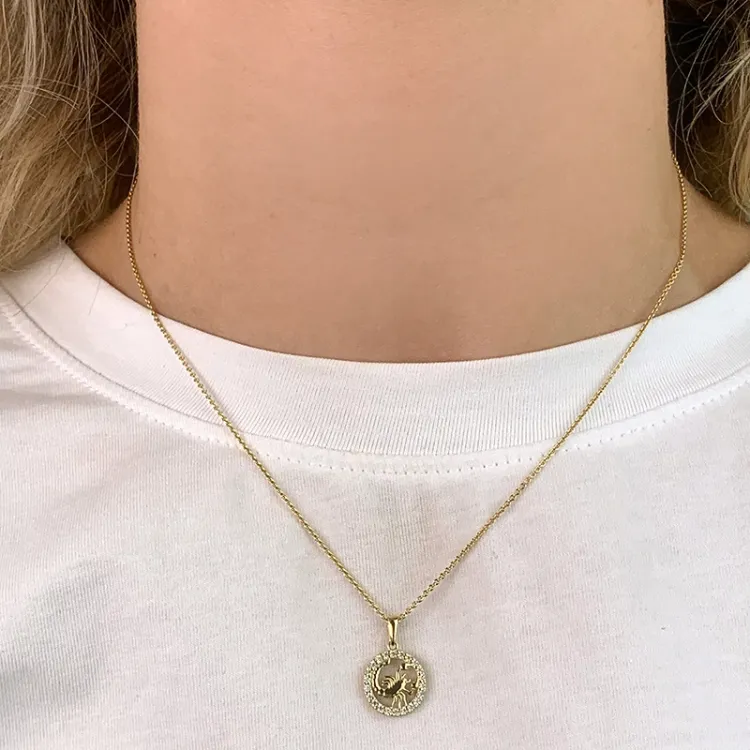 stjärnteck skorpionen hängen i 8 karat guld - Gold Collection