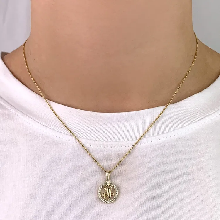 stjärnteck kräftan zirkon hängen i 8 karat guld - Gold Collection