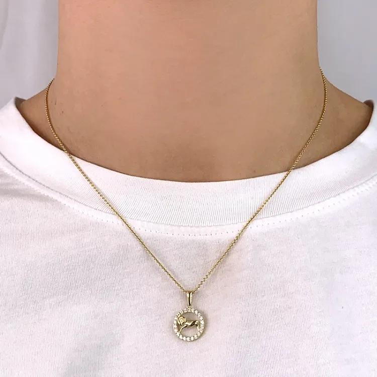 stjärnteck väduren zirkon hängen i 8 karat guld - Gold Collection