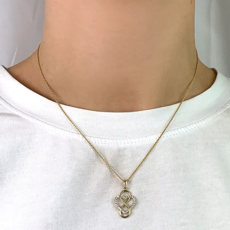 hjärta infinity zirkon hängen i 8 karat guld - Gold Collection