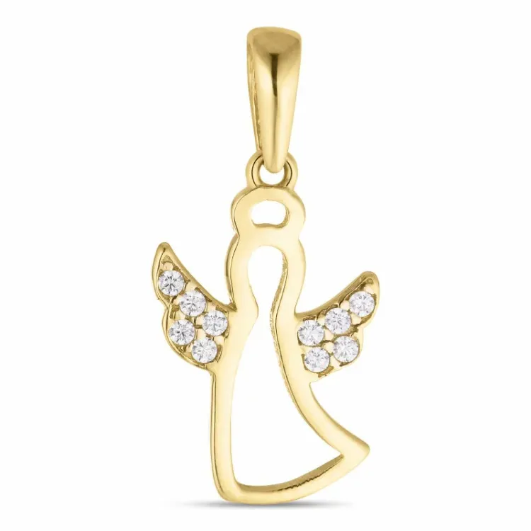 ängel zirkon hängen i 8 karat guld - Gold Collection