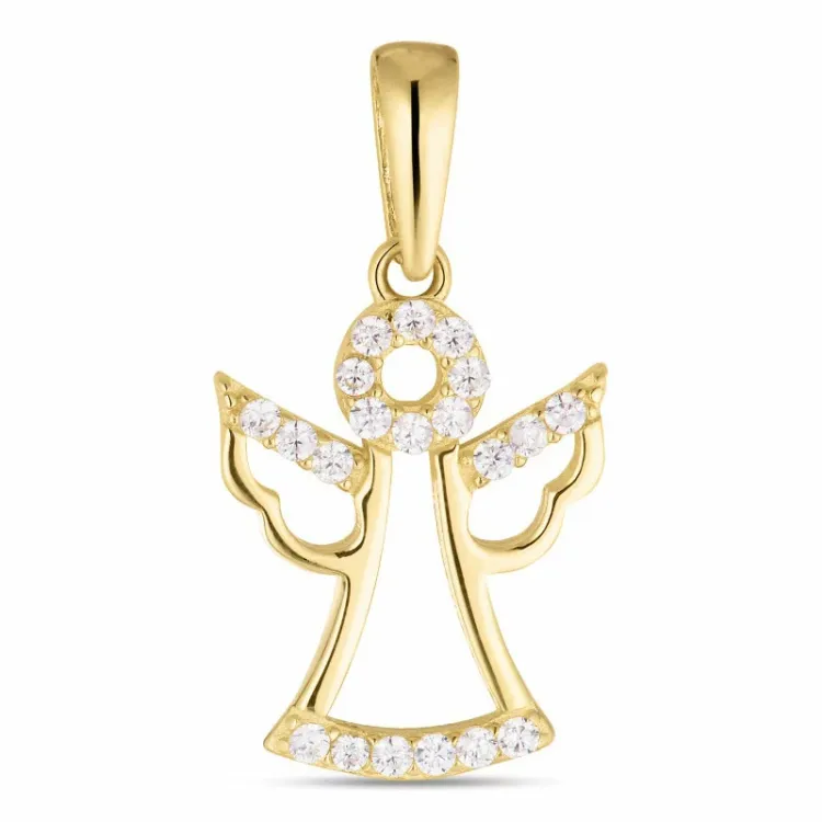 ängel zirkon hängen i 8 karat guld - Gold Collection