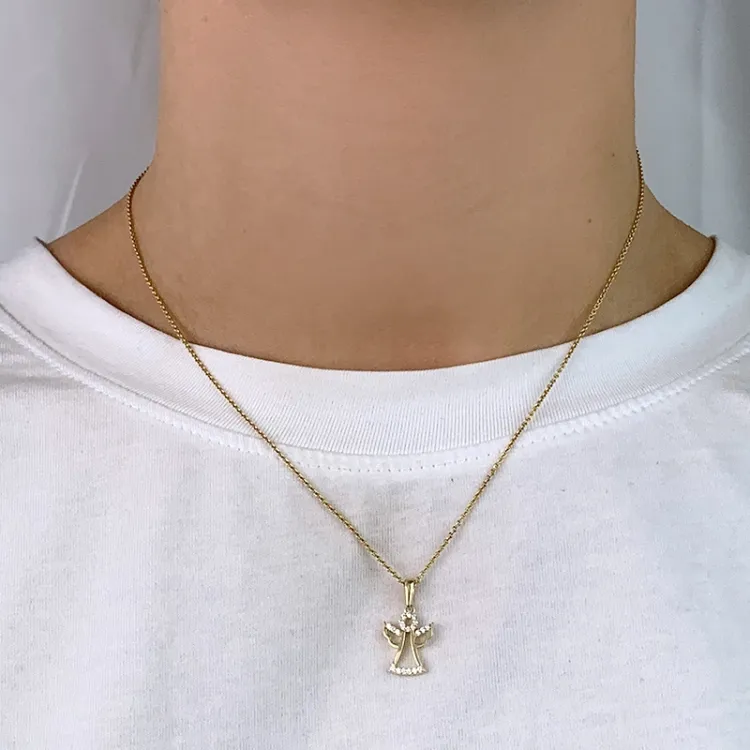 ängel zirkon hängen i 8 karat guld - Gold Collection