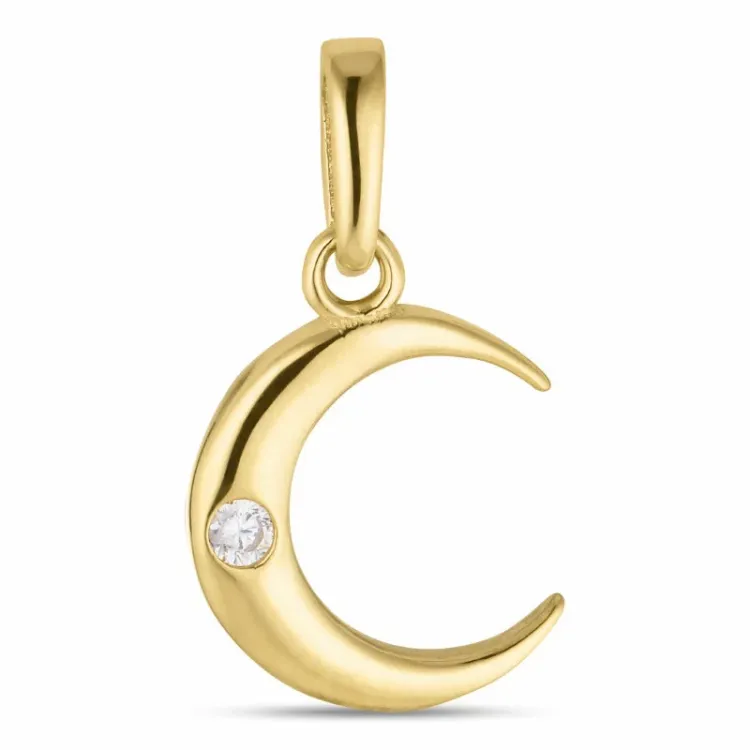måne zirkon hängen i 8 karat guld - Gold Collection