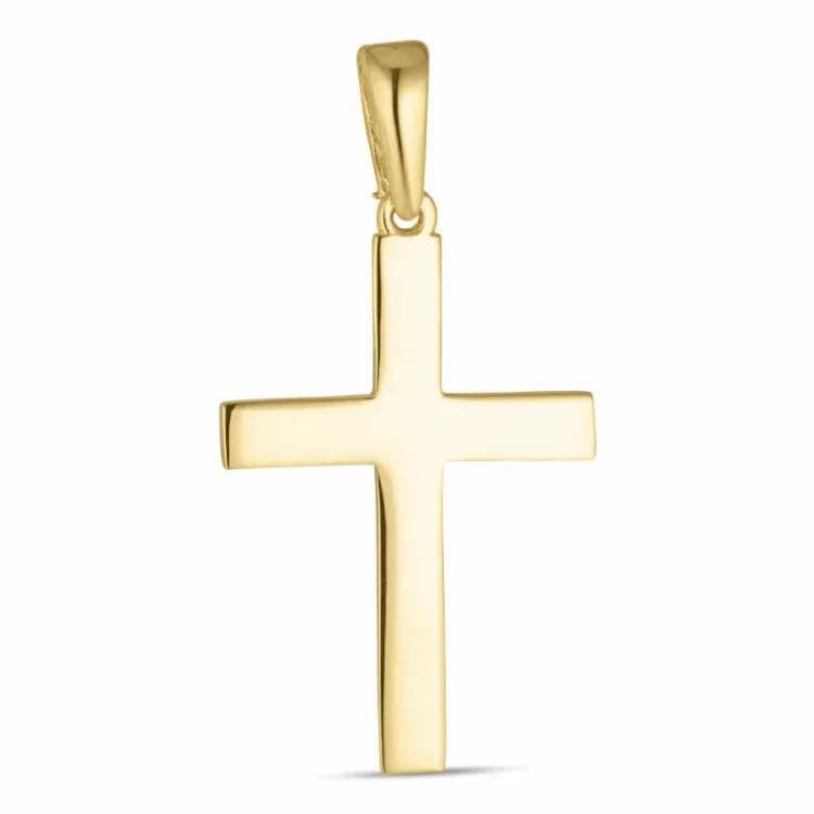 13 x 19 mm kors hängen i 8 karat guld