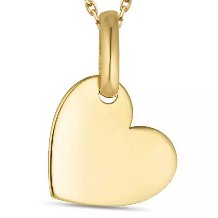 hjärta halsband i förgyllt silver med hängen i 8 karat guld - Gold Collection